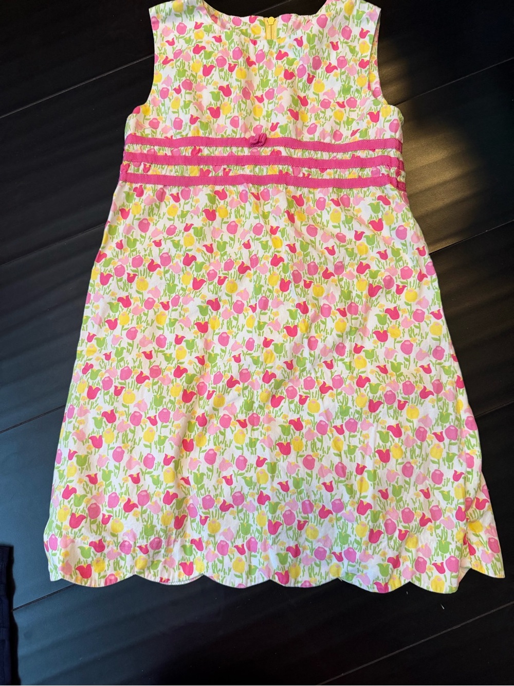 Lilly Pulitzer Girls Tulip Print Sundress in Pink, Yellow, Green size 6